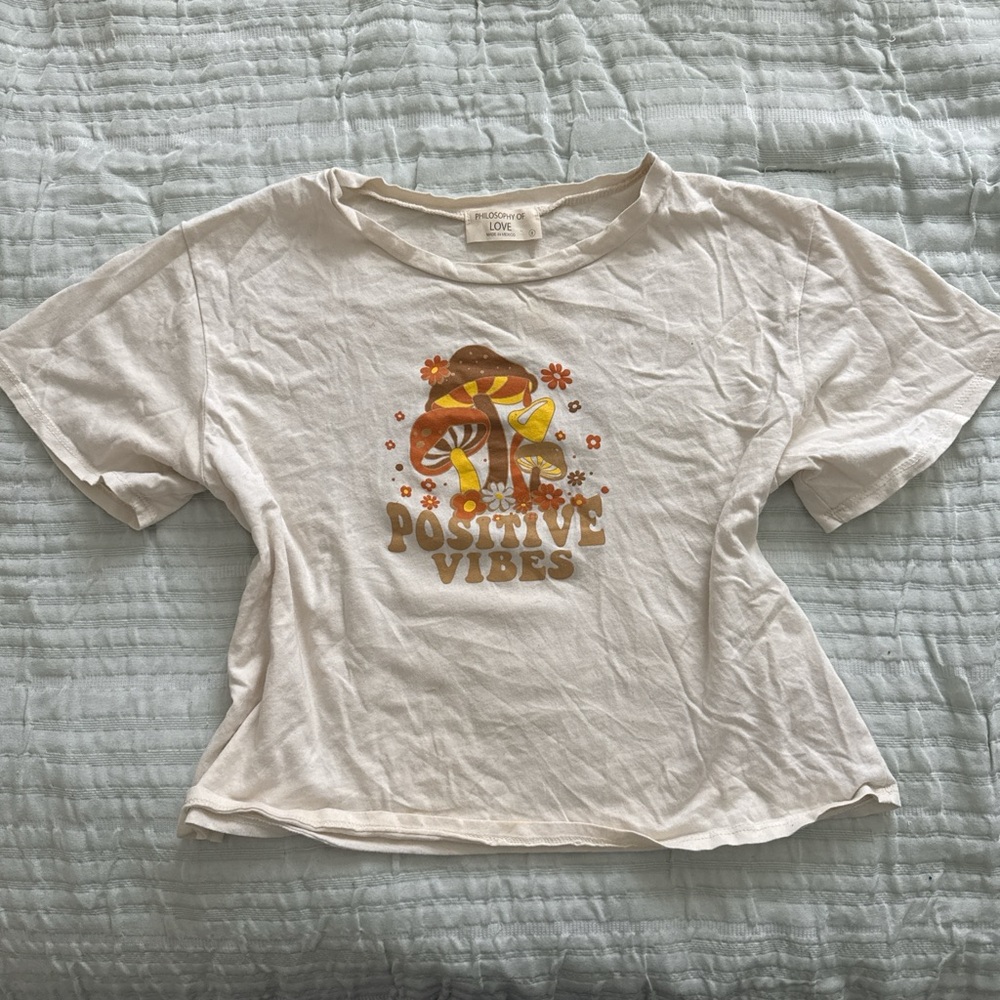 Positive Vibes Graphic Tee - Cream